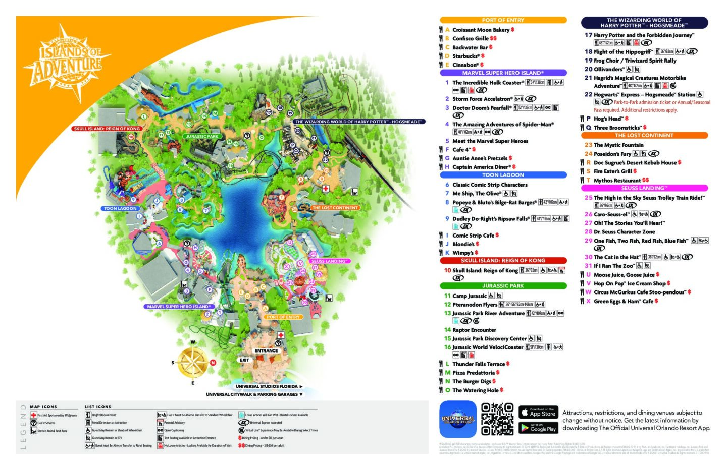 Universal Islands of Adventure Map