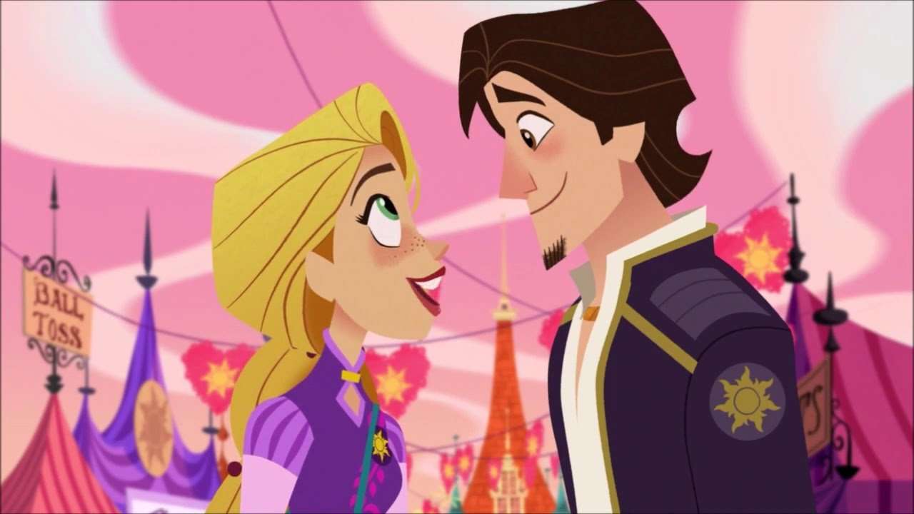 Rapunzel and Flynn Tangled Cartoon