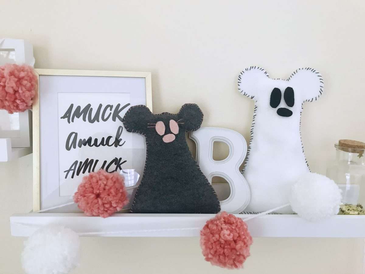 Mickey Felt Ghosts Halloween Decor Disney DIY