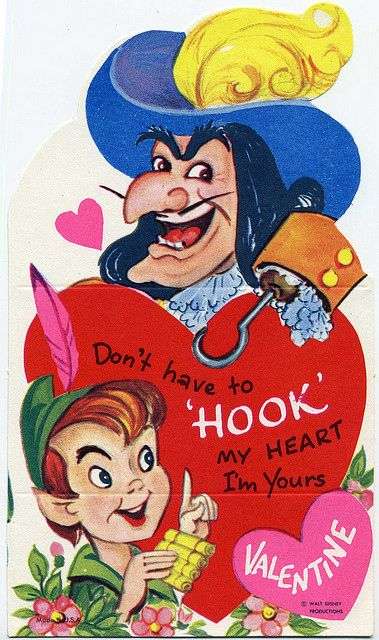 Hook and Peter Pan Valentines Day Card