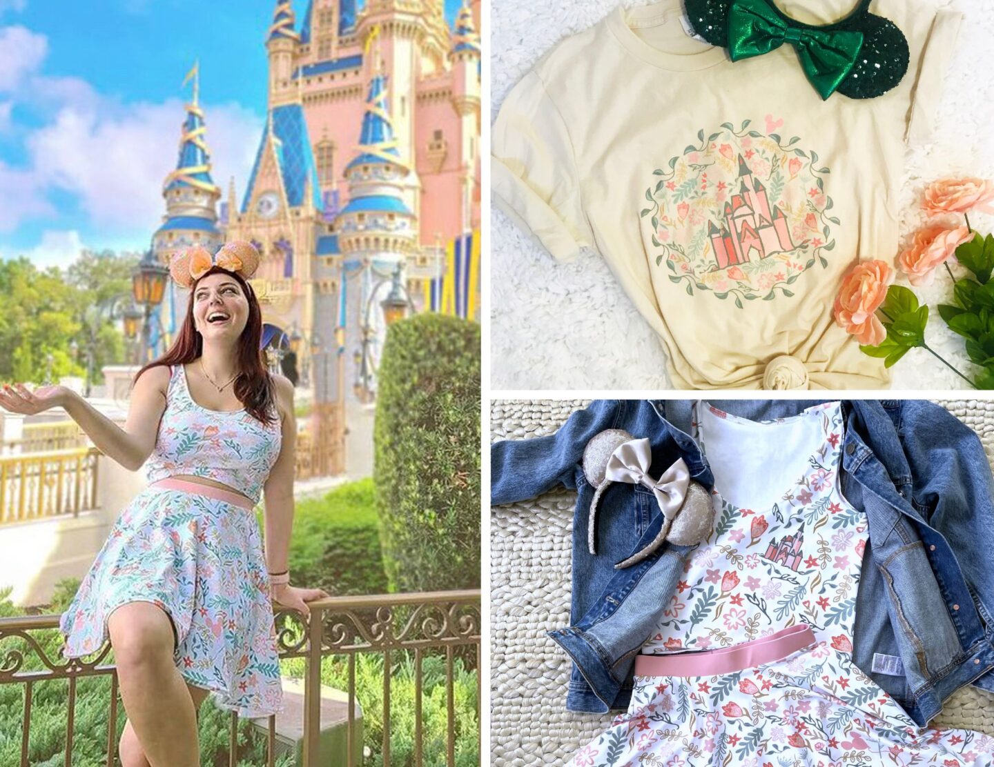 Disney Castle Garden Flowers Circle Shirt