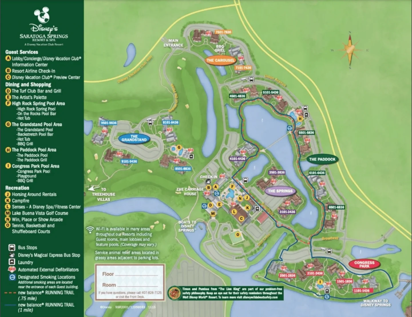 Saratoga Springs Resort Map
